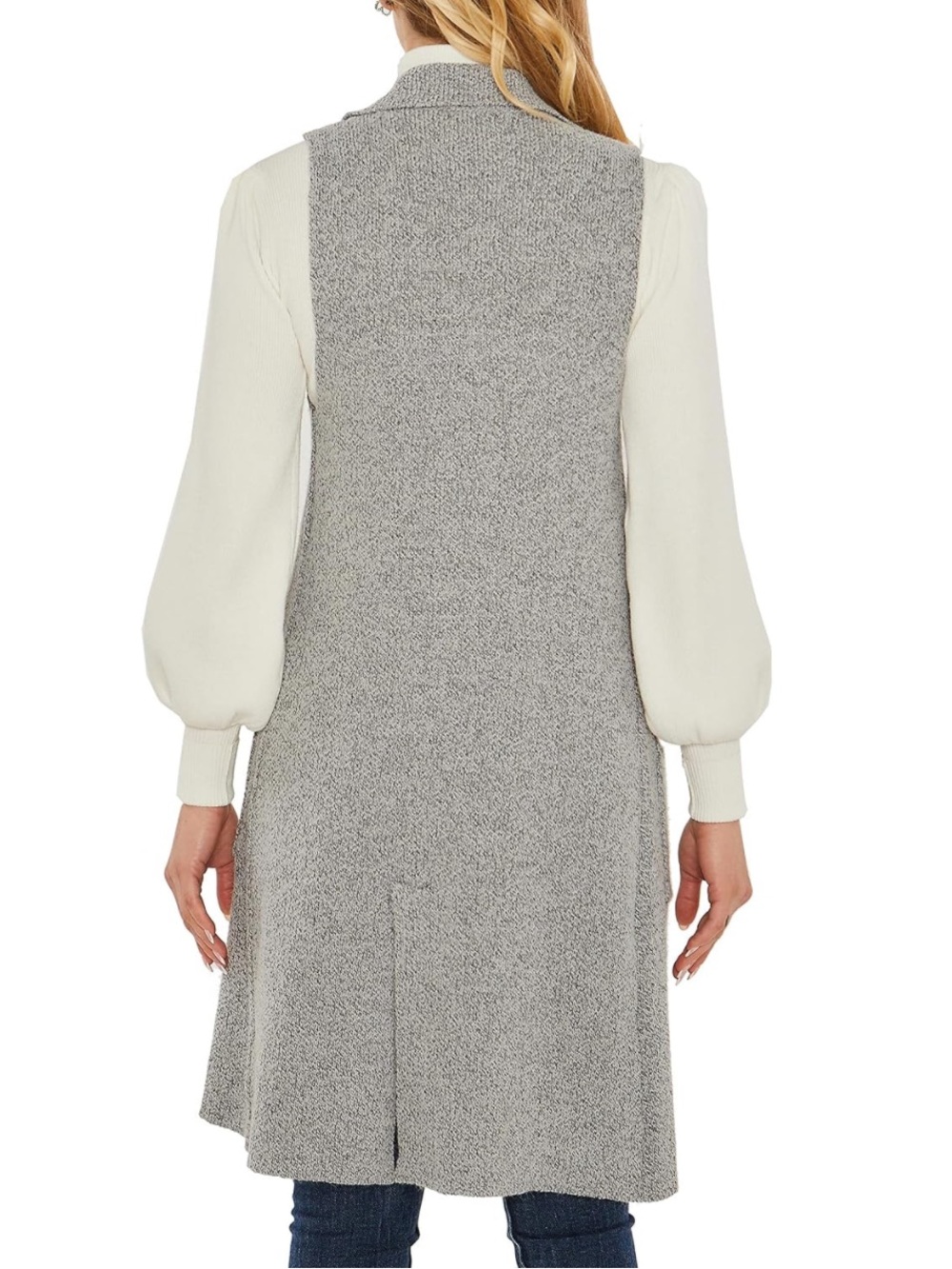 Love Tree Sleeveless Long Sweater Vest - Picture 2 of 7